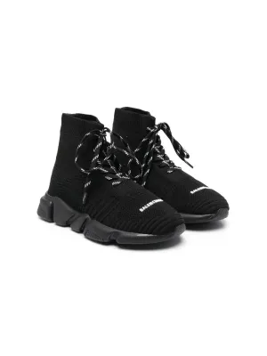 Balenciaga Kids Speed Lace Up Black