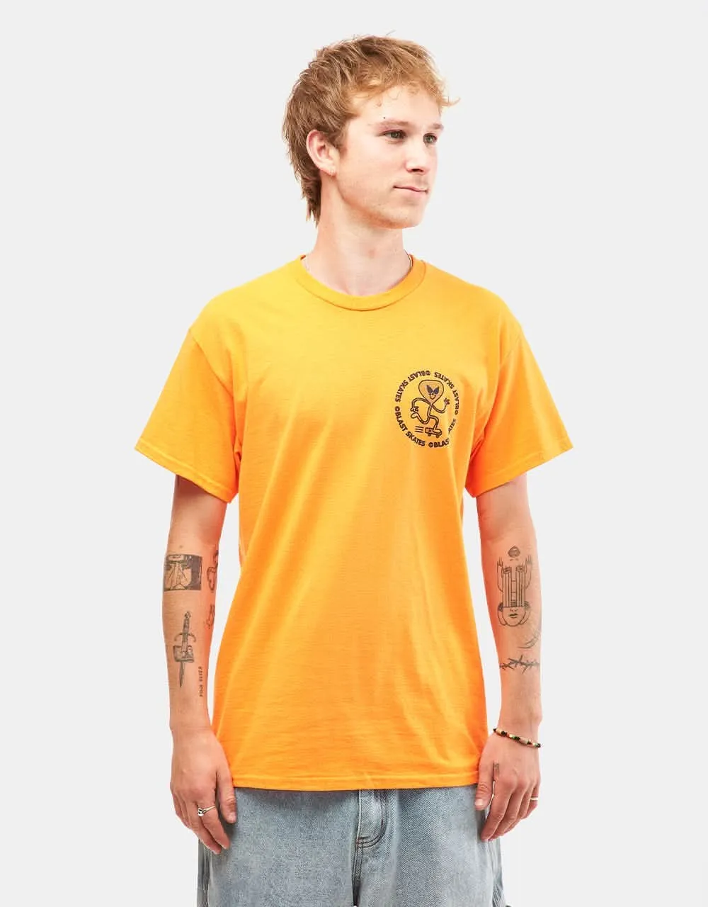 Blast Alien Mascot T-Shirt - Safety Orange