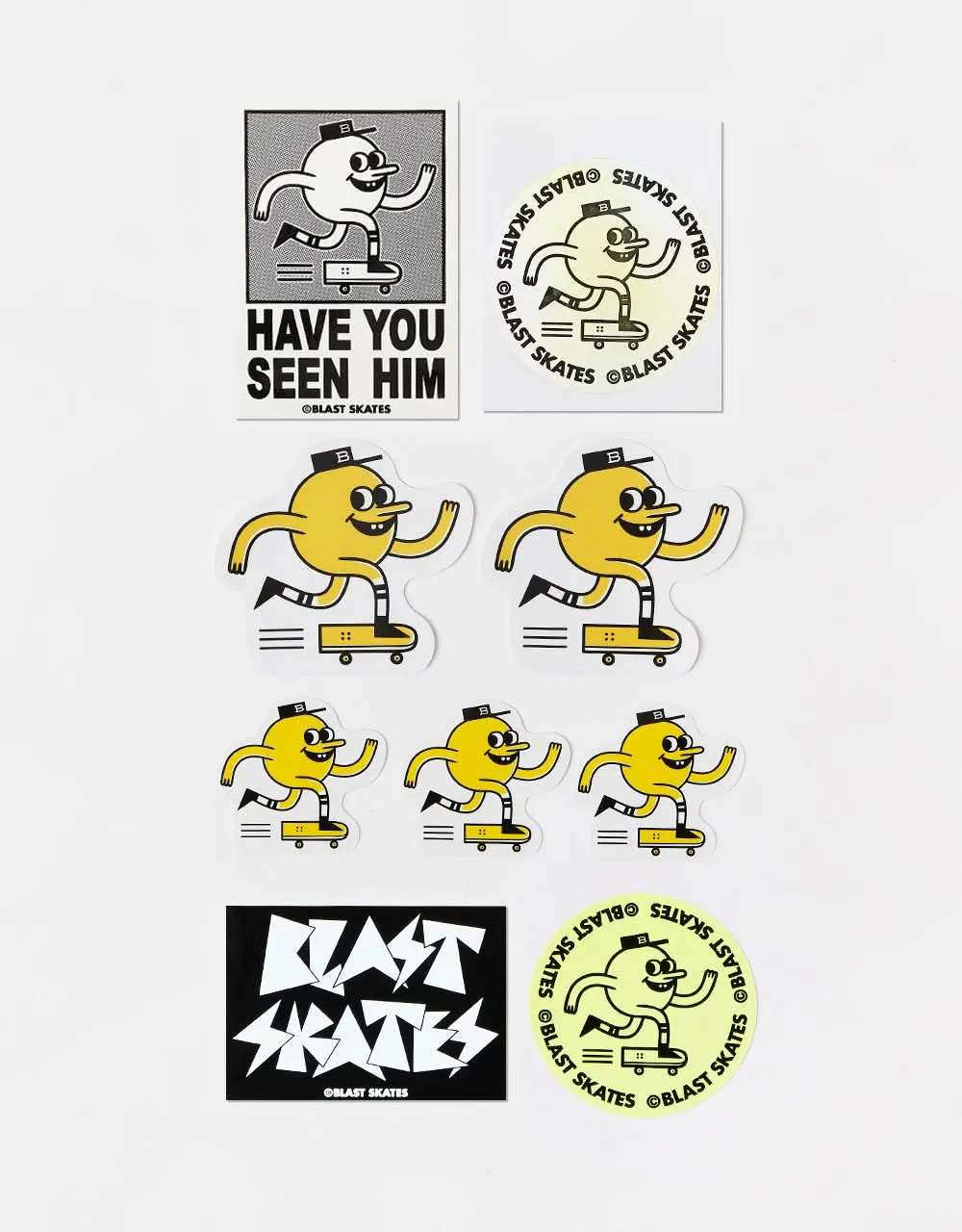 Blast Skates Mascot Logo Sticker Pack - Multi