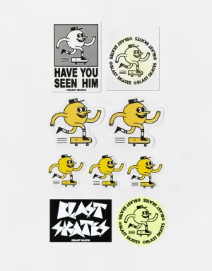 Blast Skates Mascot Logo Sticker Pack - Multi