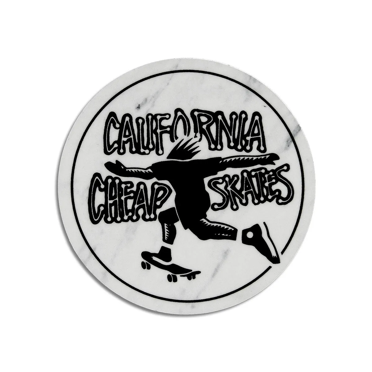 CCS Cheap Skates Sticker - White Marble/Black