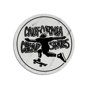CCS Cheap Skates Sticker - White Marble/Black