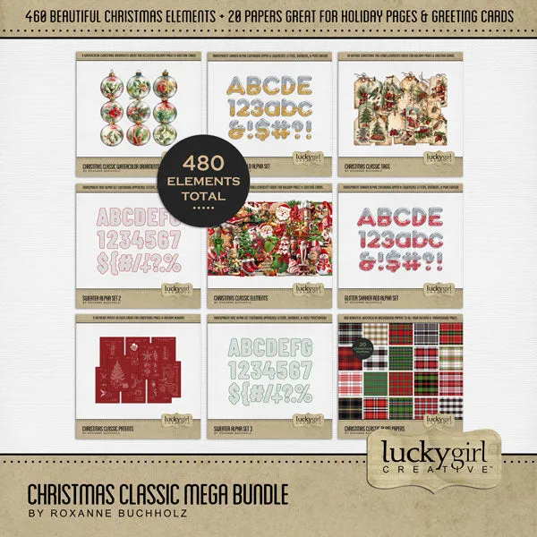 Christmas Classic Mega Digital Scrapbook Bundle