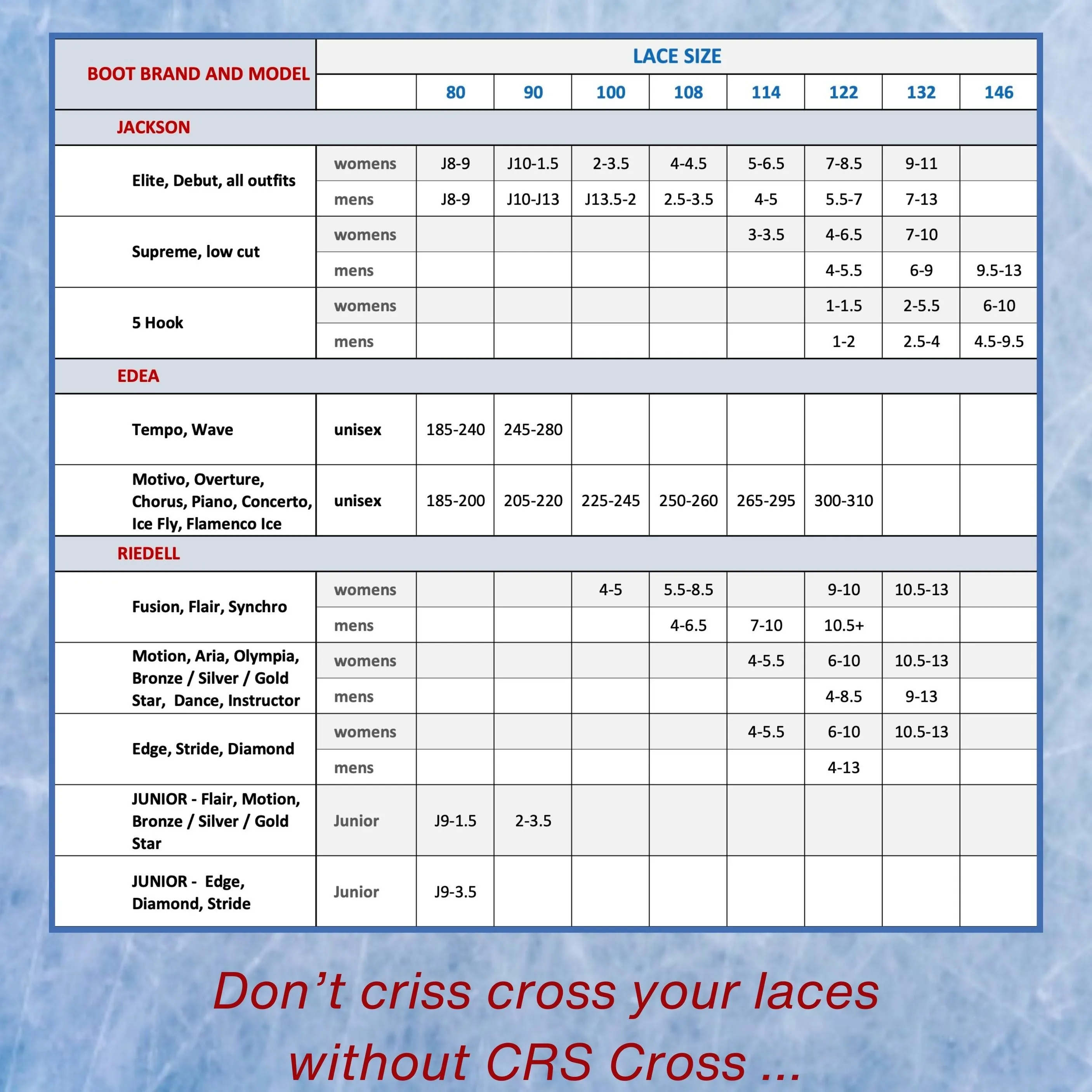 CRS Cross Figure Skate Laces - 2 Pair
