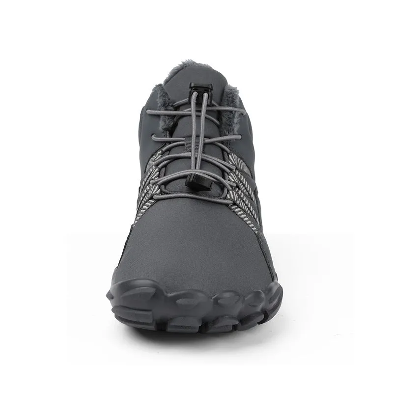 Damen-Fünffinger-Outdoor-Sport-Baumwollschuhe, Unisex, samtwarme Schneestiefel, verschleißfeste Anti-Ski-Bodenstiefel, verdickte Winterschuhe