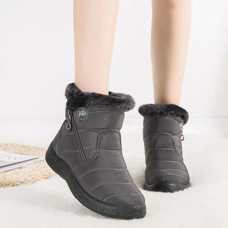 Damen Winter Schneeschuhe Knöchel Kurze Stiefel Slip On Wasserdichte Outdoor Damen Stiefeletten Pelzgefüttert Warme Schuhe