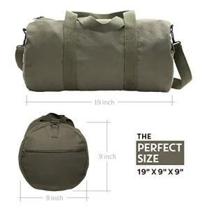 EMS Emergency Medical Services Army Sport Heavyweight Canvas Duffel Bag in Olive & Black, Medium
