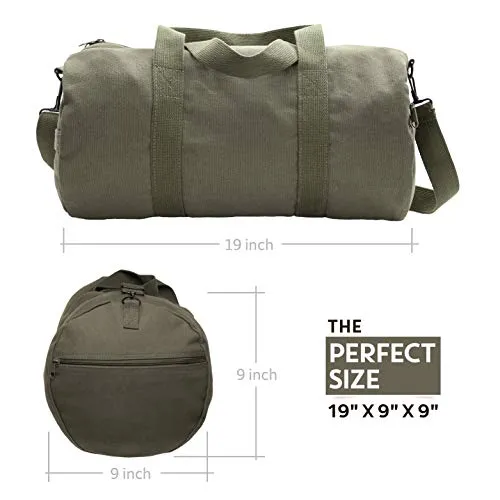 EMS Emergency Medical Services Army Sport Heavyweight Canvas Duffel Bag in Olive & Black, Medium