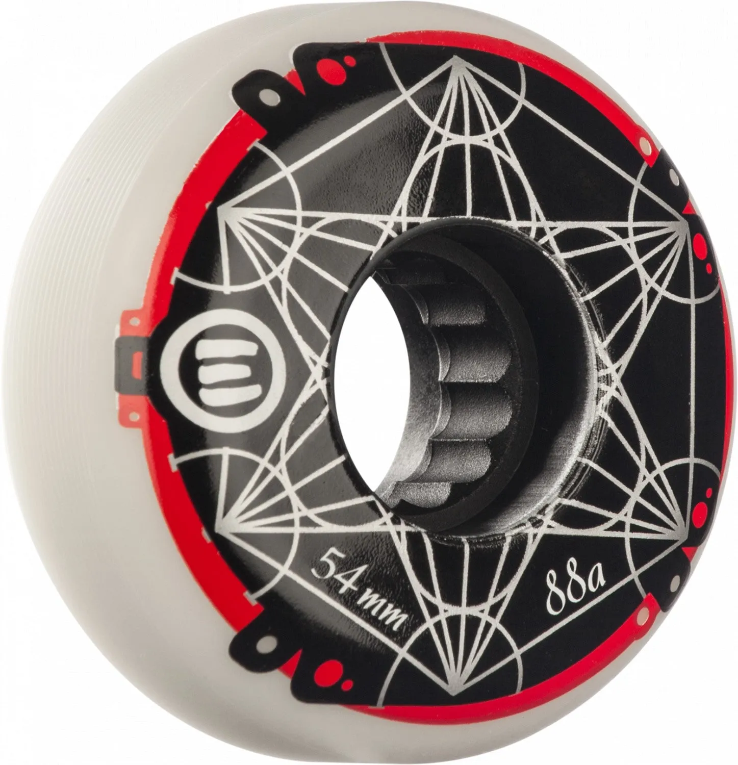 Eulogy Metatron Cube Logo Wheels 54mm 88A - White (Set of 4)