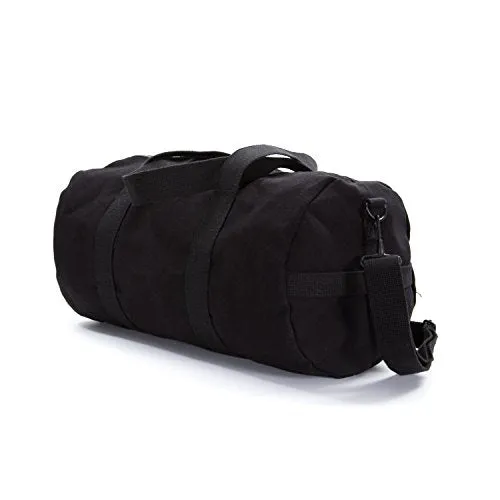 Firefighter Logo on a Vintage Canvas Duffel Bag in Black & Red, Large