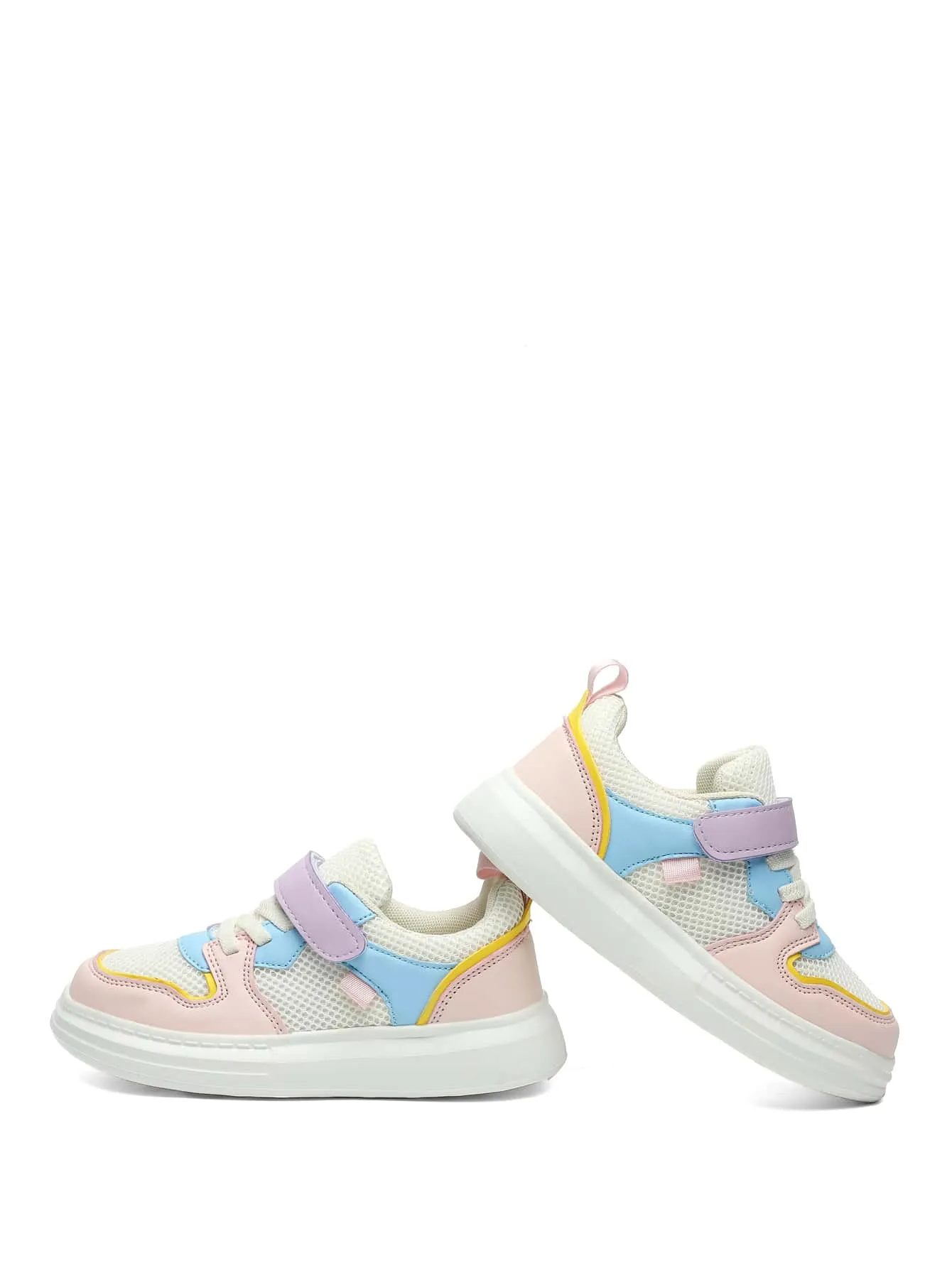Girls Color Block Hook-and-loop Fastener Skate Shoes- FD