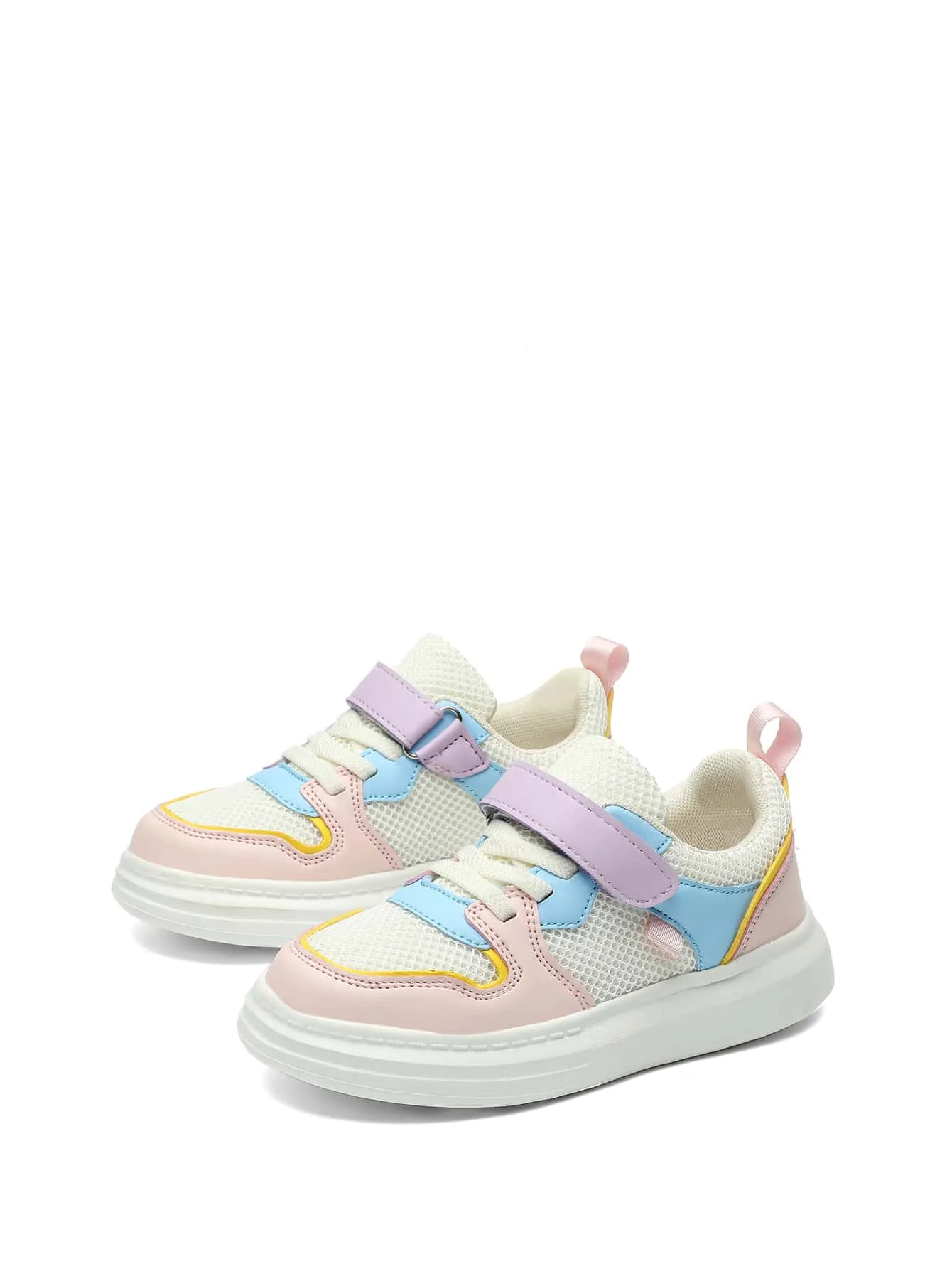 Girls Color Block Hook-and-loop Fastener Skate Shoes- FD