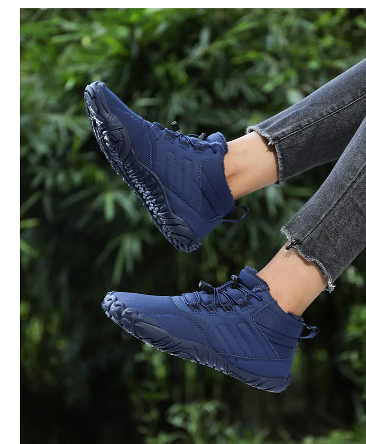 Herren Barfußschuhe Zehenschuhe, Winterschuhe Schneestiefel Schnell Trocknend Traillaufschuhe, Weich Leicht Fitnessschuhe Atmungsaktiv Aquaschuhe mit rutschfest Sohle & Breiter Zehenbox