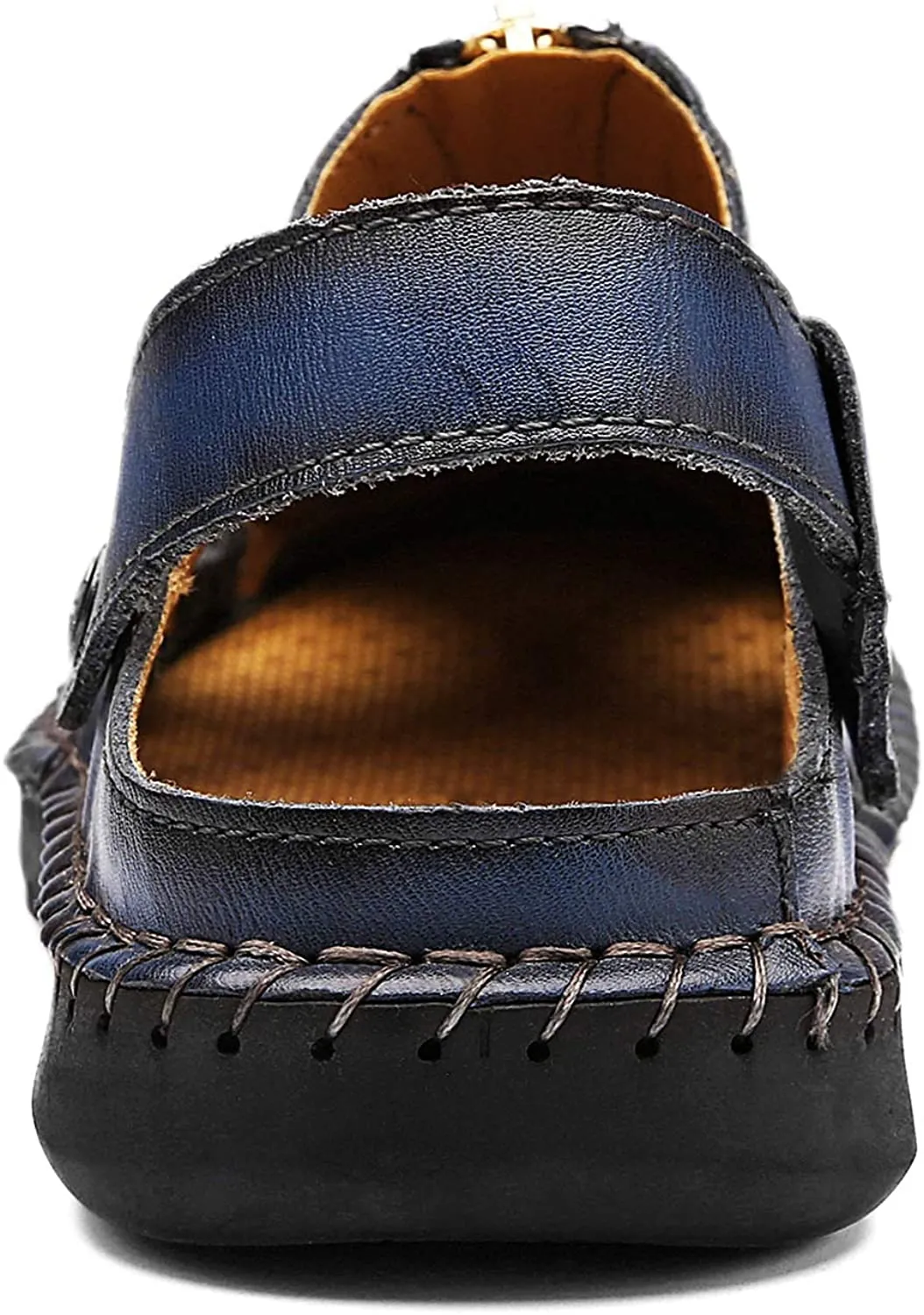 Herren Casual Closed Toe Leder handgefertigte Sandalen Verstellbare Fisherman Beach Sandalen für Walking Walking im Freien