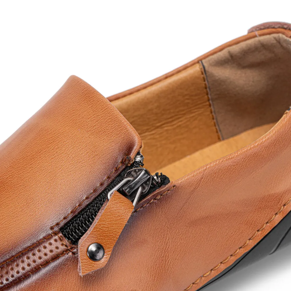 Herren Echtes Leder Atmungsaktiv Rutschfest Bequeme Weiche Sohle Casual Business Schuhe