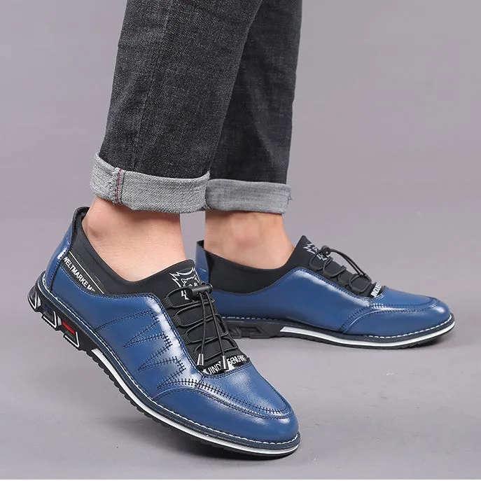 Herren Echtleder Hochwertige Gummiband Modedesign Solide Zähigkeit Bequeme Business-Schuhe