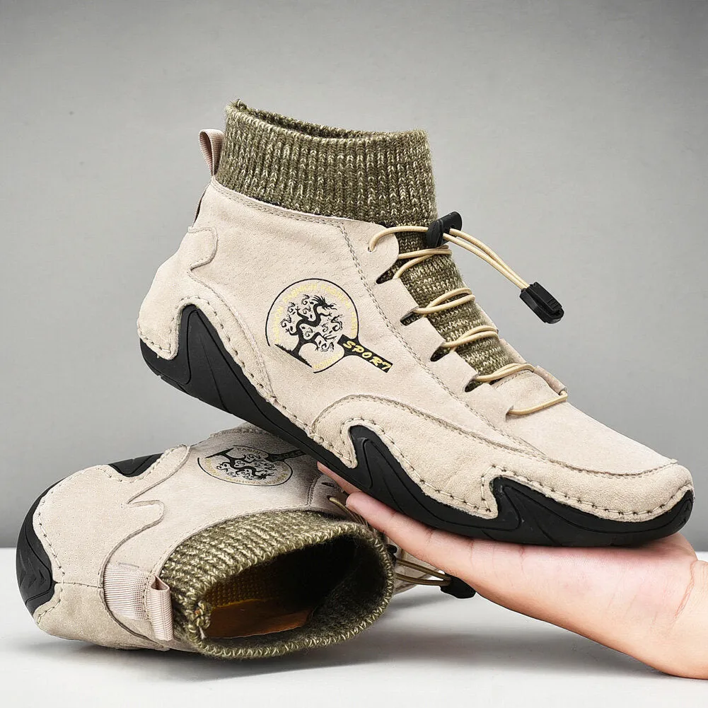 Herren handgefertigte Leder bequeme Soft Sock Stiefeletten