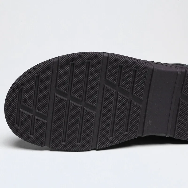 Herren Handnähen Mikrofaser Leder rutschfeste weiche Stiefeletten