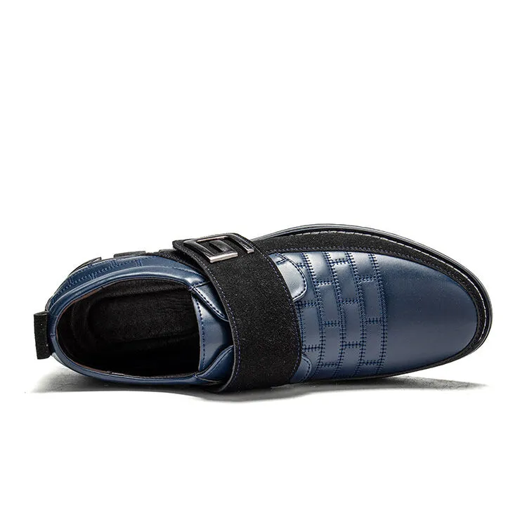 Herren Metall Dekor Echtes Leder Spleißen Rutschfeste Klettverschluss Business Freizeitschuhe