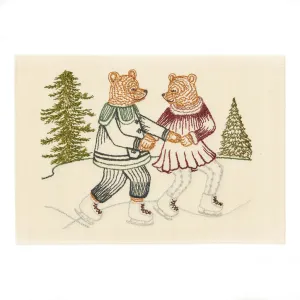 Ice Skater Bears Card
