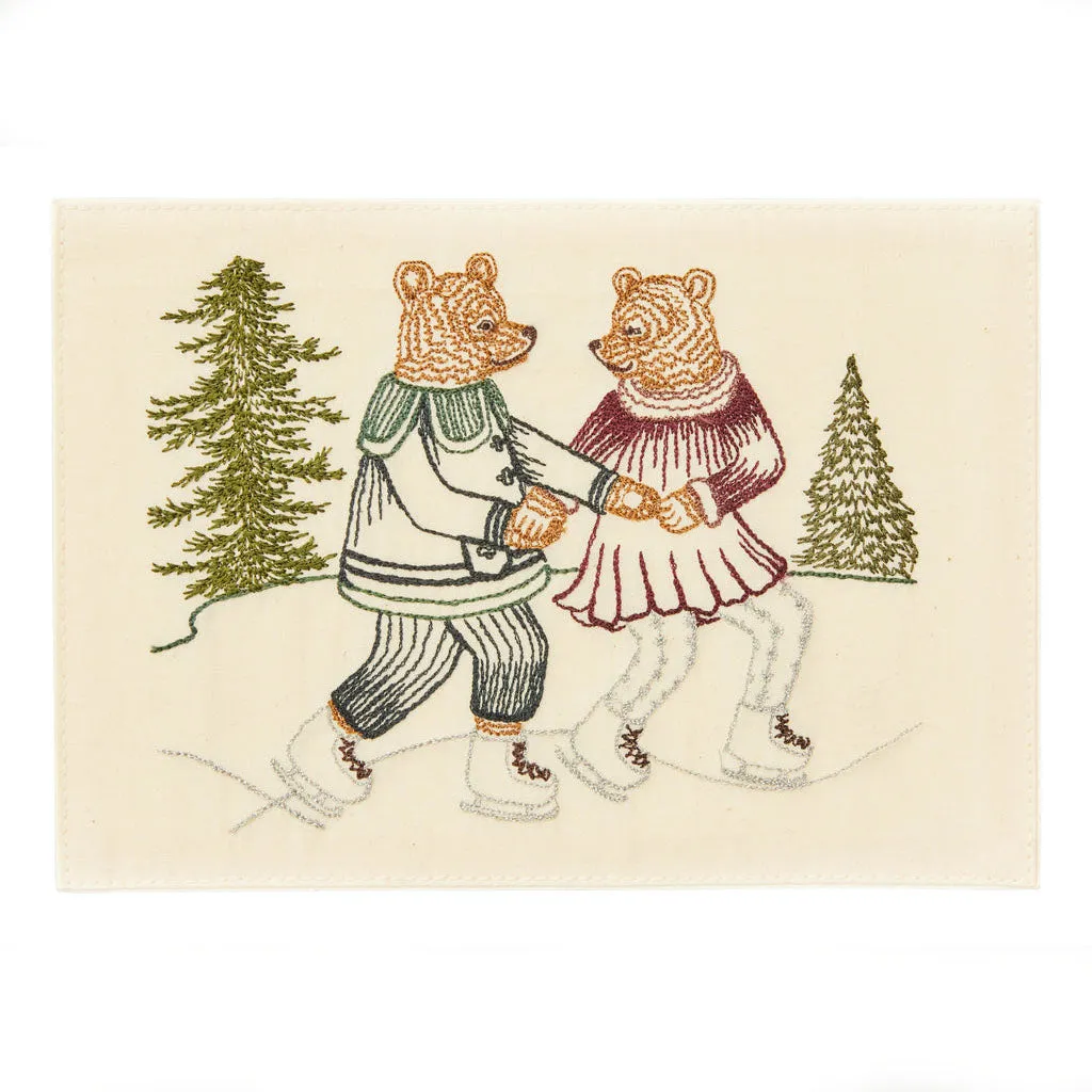 Ice Skater Bears Card