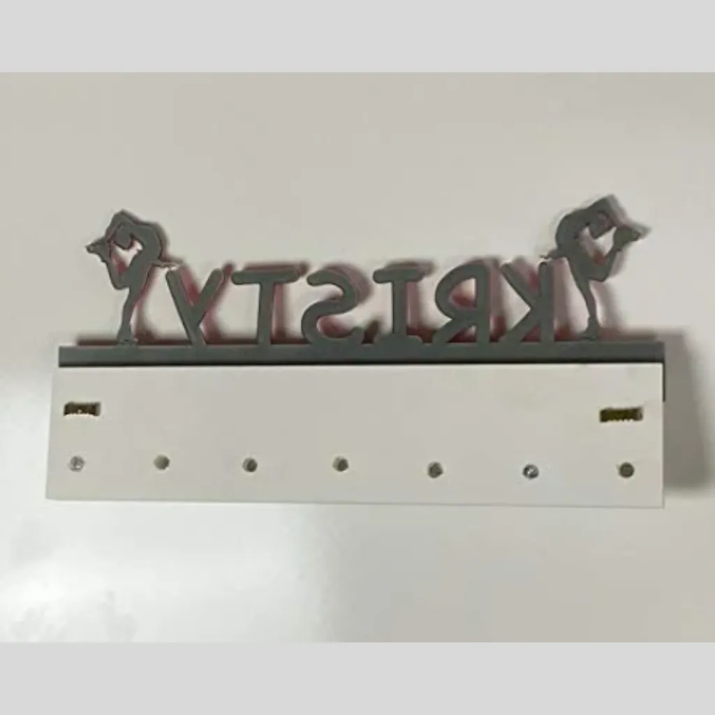 Ice Skater Personalized Medal Holder, Handmade Wall Organizer, Storage Space for Your Living Space
