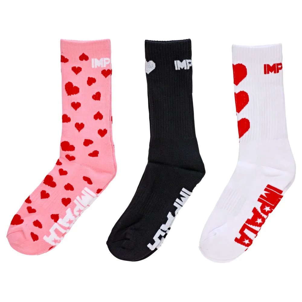 Impala Hearts Skate Socks - 3 Pack