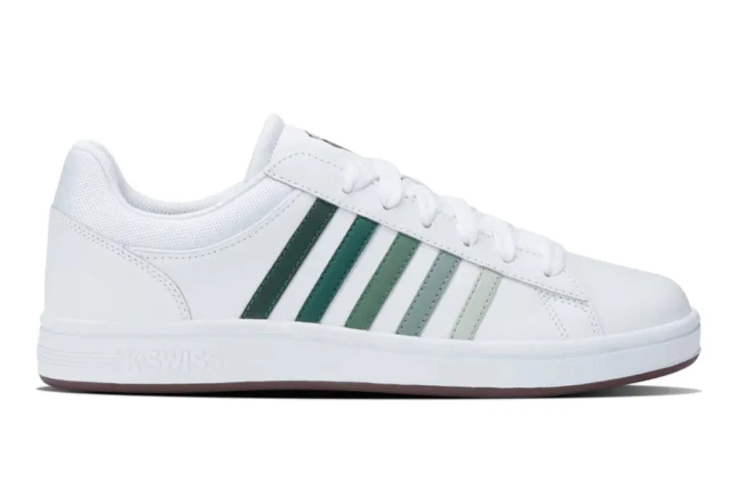 K-Swiss Court Winston Leather Trainer - WHITE/SYCAMORE/GRADIENT