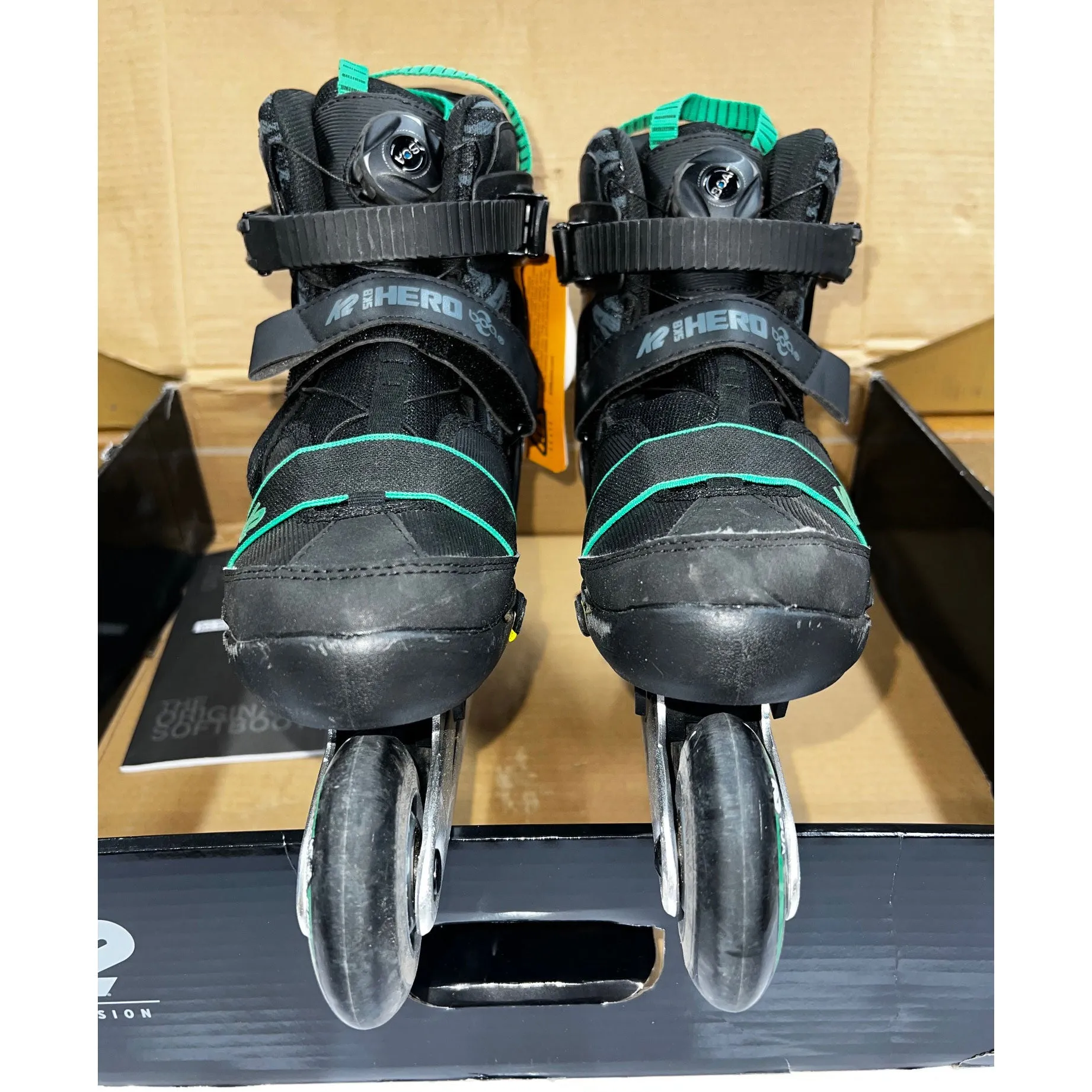 K2 Sk8 Hero Boa ALU Boys Adjustable Inline Skates - Moderately Used Size 1-5