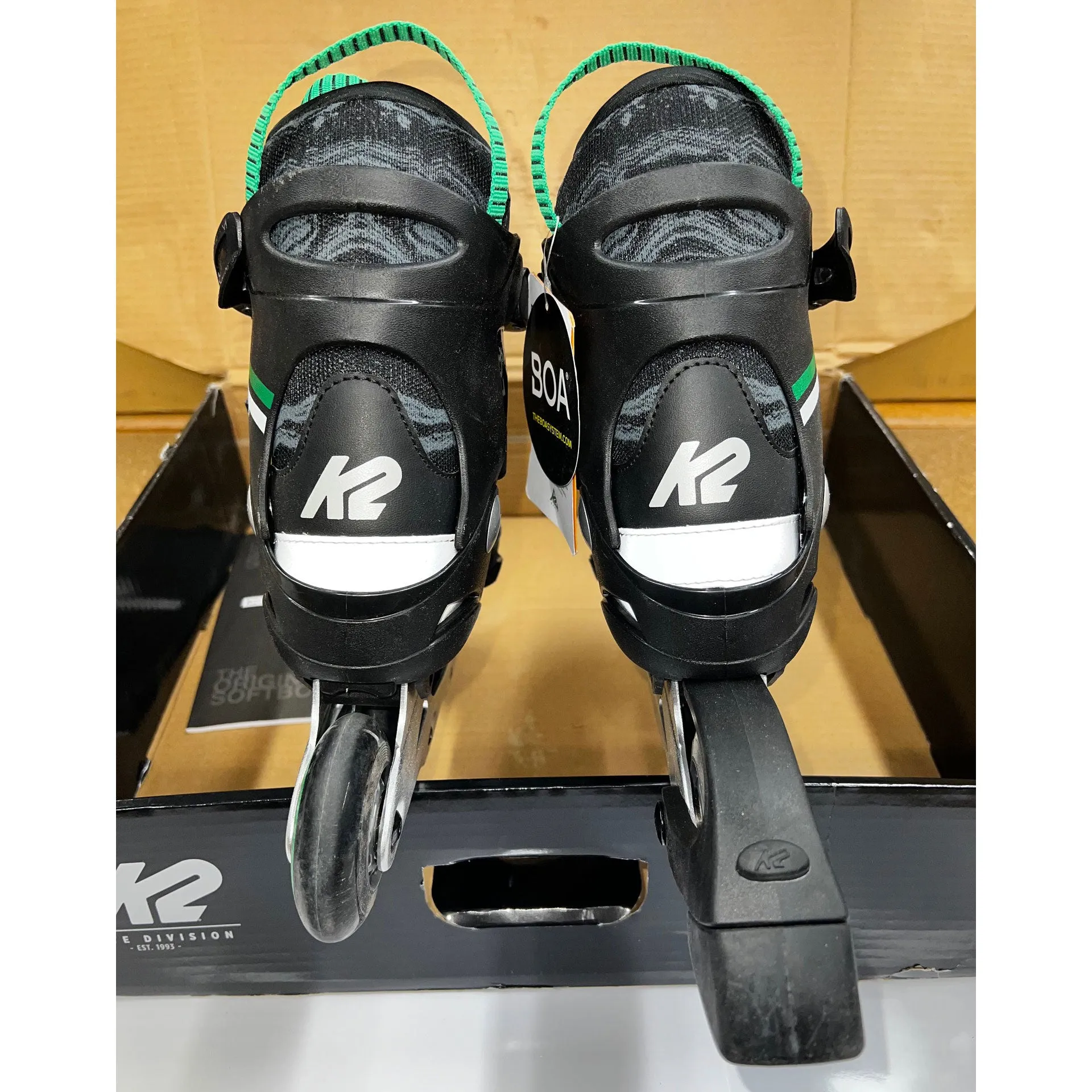 K2 Sk8 Hero Boa ALU Boys Adjustable Inline Skates - Moderately Used Size 1-5
