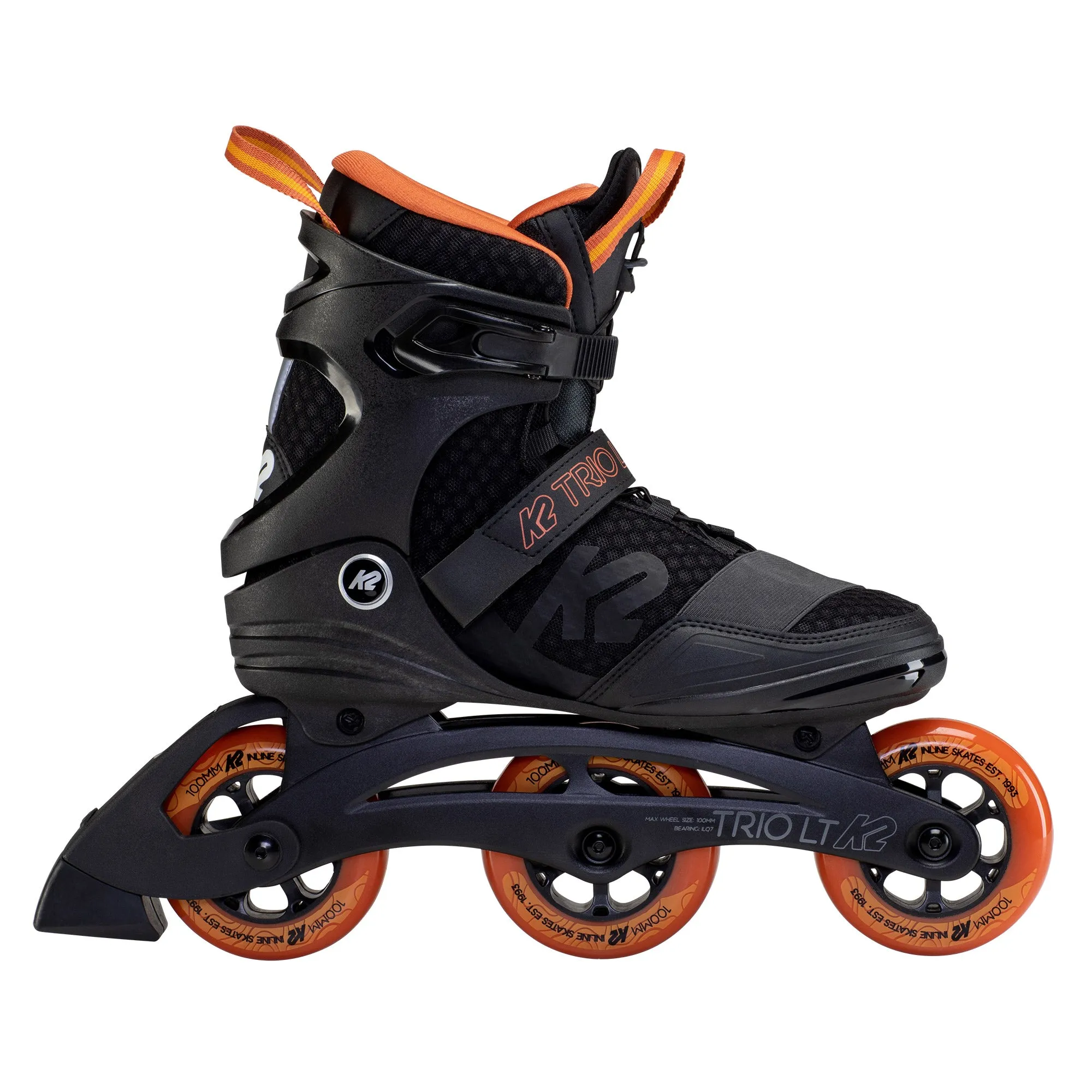 K2 Trio LT 100 Black Orange Mens Urban Inline Skates