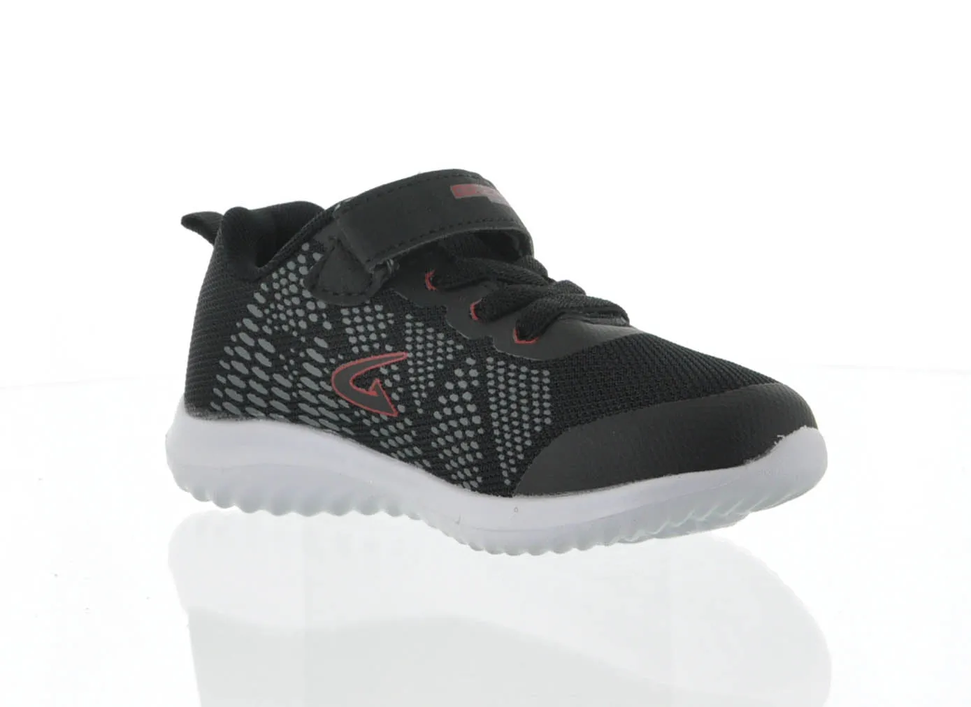 KID'S SHOES BLACK AND RED MESH TENNIS SNEAKERS 3862K