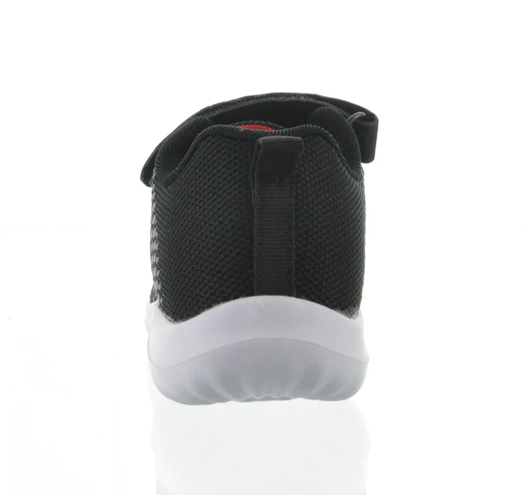 KID'S SHOES BLACK AND RED MESH TENNIS SNEAKERS 3862K