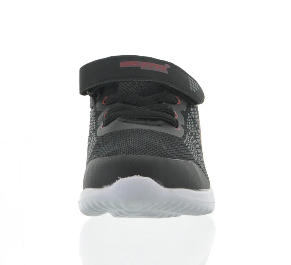 KID'S SHOES BLACK AND RED MESH TENNIS SNEAKERS 3862K