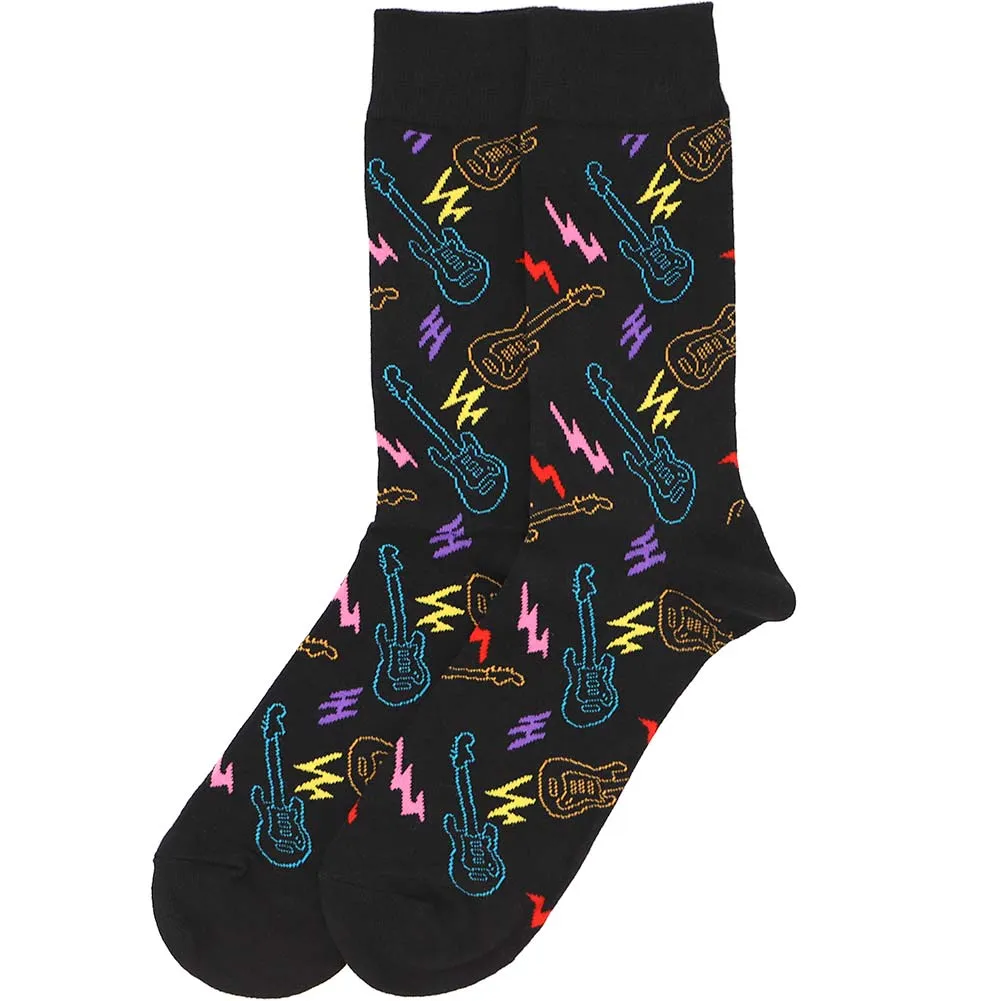 Men's Neon Electric Guitar Socks