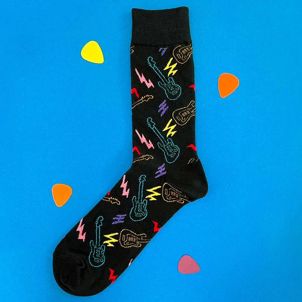 Men's Neon Electric Guitar Socks