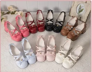 Milk Bun Bunny~Sweet Lolita High Heel Bow Princess Lolita Shoes