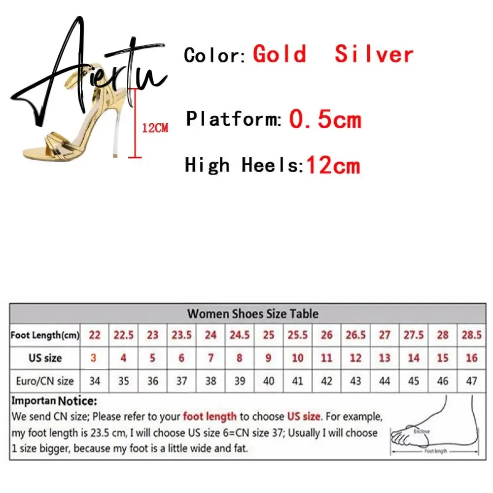 New Sexy Golden 12CM High Heels Sandals Women Fashion Open Toe Ankle Buckle Strap Ladies Wedding Stripper Shoes Stilettos Mujer