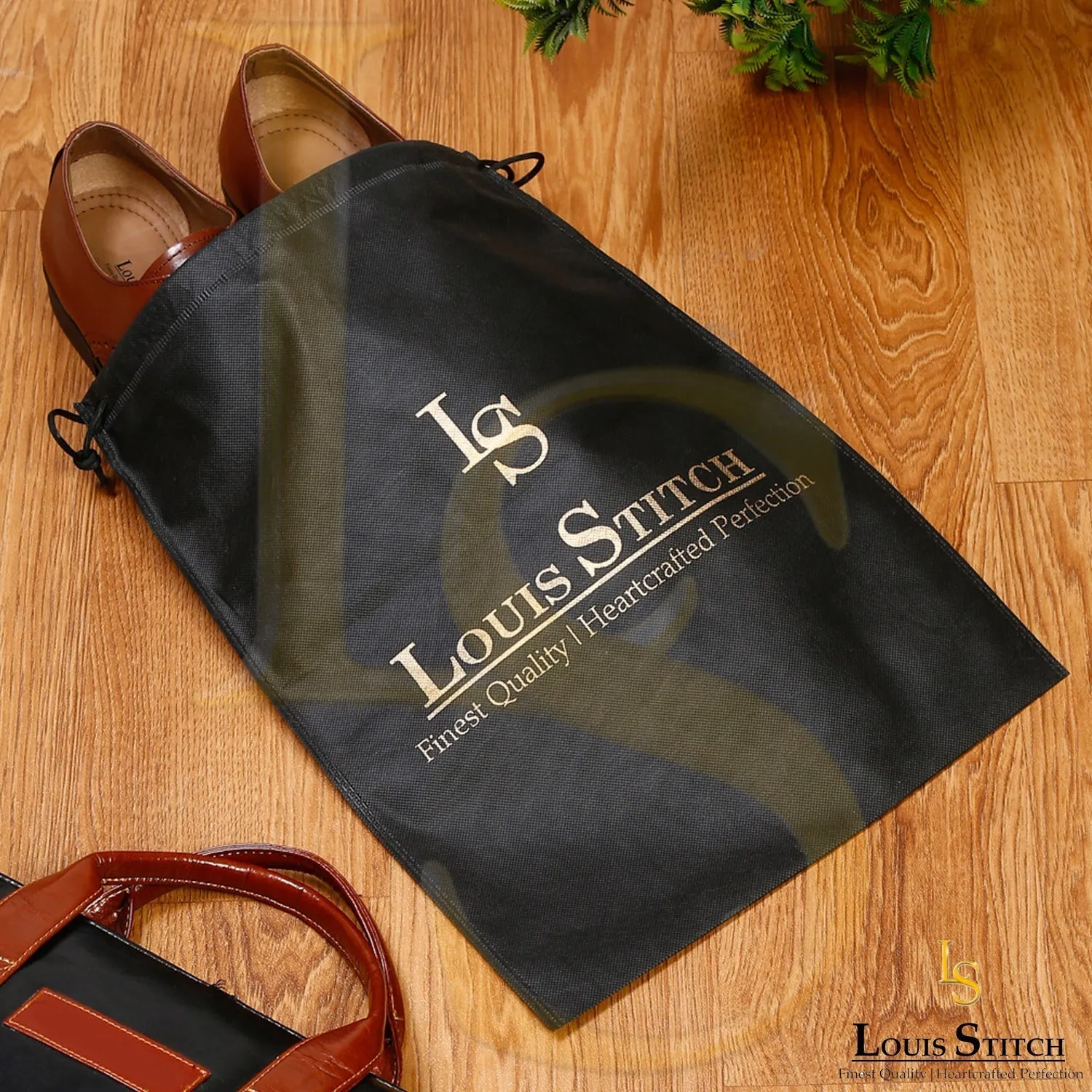 Non Woven Shoe Bag Pack Of  10 Black Plain & See Thru