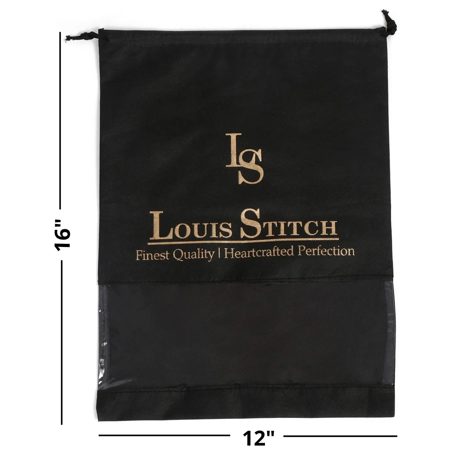Non Woven Shoe Bag Pack Of  6 Black See-Thru