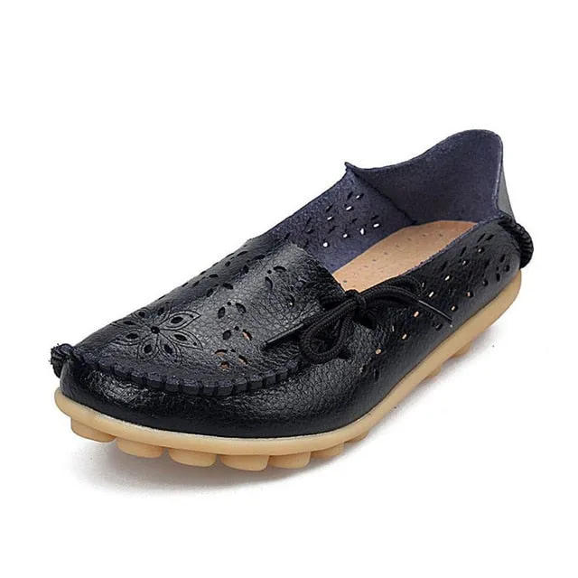 Purpdrank - colors Real leather flat shoes Woman Fashion leisure shoes Daliy women Office lady party footwear size 34- 44