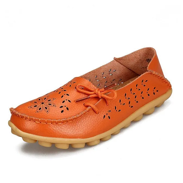 Purpdrank - colors Real leather flat shoes Woman Fashion leisure shoes Daliy women Office lady party footwear size 34- 44