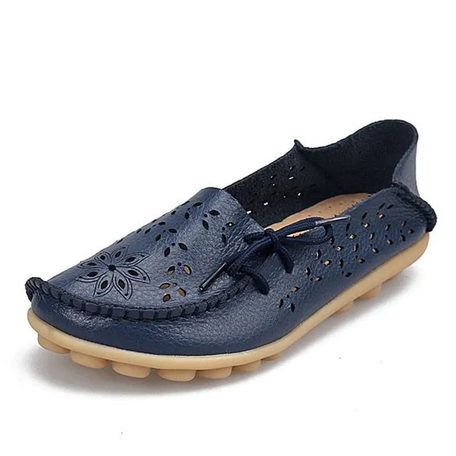 Purpdrank - colors Real leather flat shoes Woman Fashion leisure shoes Daliy women Office lady party footwear size 34- 44