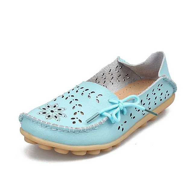 Purpdrank - colors Real leather flat shoes Woman Fashion leisure shoes Daliy women Office lady party footwear size 34- 44