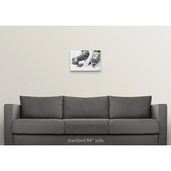 "Hockey skates and puck" Canvas Wall Art