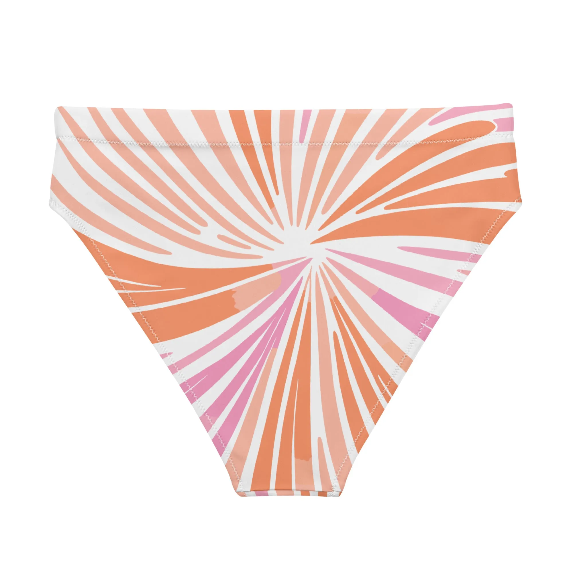 Recycled High-Waisted Bikini Bottom Peachy Coral Reef