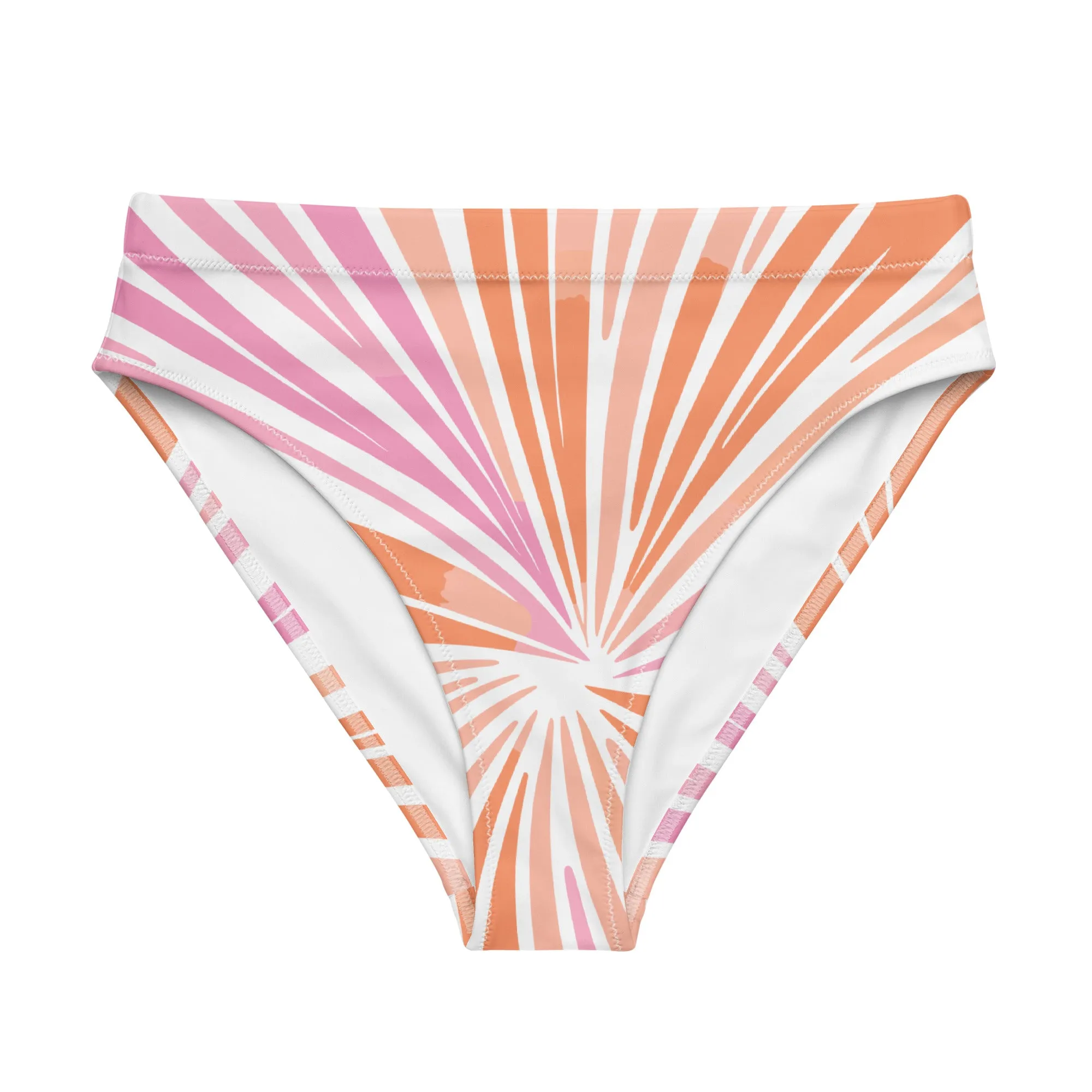 Recycled High-Waisted Bikini Bottom Peachy Coral Reef