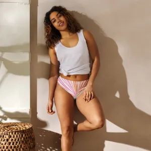 Recycled High-Waisted Bikini Bottom Peachy Coral Reef