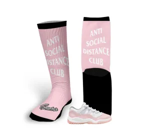 Retro 11 Legend Pink Social Distance Socks