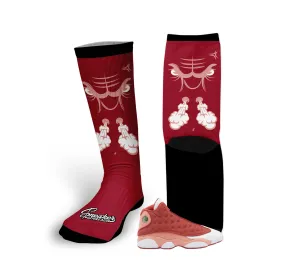 Retro 13 Dune Red Raging Face Socks